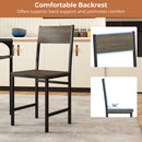 Set of 4 Dining Chairs with Metal Legs and Slanted Back