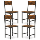 Set of 4 Dining Chairs with Metal Legs and Slanted Back