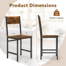Set of 4 Dining Chairs with Metal Legs and Slanted Back