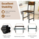 Set of 4 Dining Chairs with Metal Legs and Slanted Back