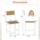 Set of 4 Dining Chairs with Metal Legs and Slanted Back