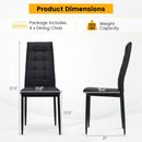 Set of 4 Fabric Dining Chairs Set with Upholstered Cushion and High Back