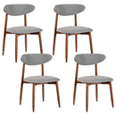 Upholstered Dining Chairs Set of 4 with Curved Backs