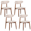Upholstered Dining Chairs Set of 4 with Curved Backs