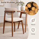 Upholstered Dining Chairs Set of 4 with Curved Backs