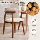 Upholstered Dining Chairs Set of 4 with Curved Backs