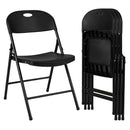 Foldable Plastic Dining Chairs Set of 4 with Ergonomic Backrest