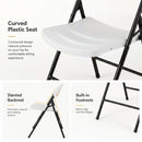 Foldable Plastic Dining Chairs Set of 4 with Ergonomic Backrest
