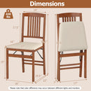 Set of 4 Foldable Upholstered Kitchen Chairs with Padded Seat