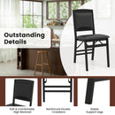 Set of 4 Folding Dining Chairs with Padded Seat and High Backrest