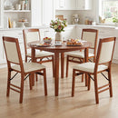 Set of 4 Folding Dining Chairs with Padded Seat and High Backrest