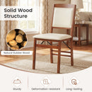 Set of 4 Folding Dining Chairs with Padded Seat and High Backrest