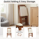 Set of 4 Folding Dining Chairs with Padded Seat and High Backrest
