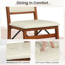 Set of 4 Folding Dining Chairs with Padded Seat and High Backrest