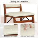 Set of 4 Folding Dining Chairs with Padded Seat and High Backrest