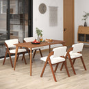 Set of 4 Folding Kitchen Dining Chairs with Rubber Wood Legs