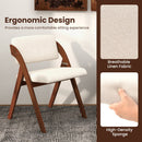 Set of 4 Folding Kitchen Dining Chairs with Rubber Wood Legs