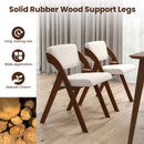 Set of 4 Folding Kitchen Dining Chairs with Rubber Wood Legs