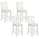 Counter Height Bar Stools Set of 4 with Footrest - White