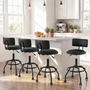 Swivel Bar Stool with Backrest - Height Adjustable