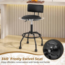 Swivel Bar Stool with Backrest - Height Adjustable