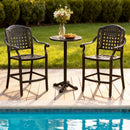 Set of 4 Outdoor Bar Stool 25.5 Inch Counter Height Cast Aluminum Bar Chairs-Copper