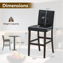 Set of 4 PVC Dining Leather Bar Stools with Solid Wood Legs