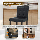 Set of 4 PVC Dining Leather Bar Stools with Solid Wood Legs