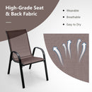 4 Pieces Stackable Patio Dining Chairs Set with Armrest
