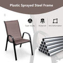 4 Pieces Stackable Patio Dining Chairs Set with Armrest