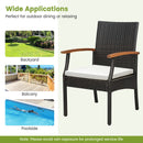 Patio Wicker Chair Set of 2/4 with Soft Zippered Cushion