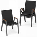 Stackable Patio Dining Chairs Set of 4 with High Backs