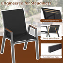Stackable Patio Dining Chairs Set of 4 with High Backs