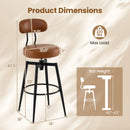 Set of 4 Swivel Barstools Faux Leather with Upholstered Seat and Back