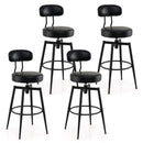 Set of 4 Swivel Barstools Faux Leather with Upholstered Seat and Back
