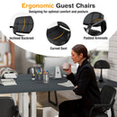 Set of 4 Upholstered Waiting Room Chair with Armrest and Ergonomic Backrest-Black