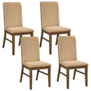 Set of 4 Upholstered Dining Chairs with Solid Rubber Wood Legs