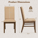Set of 4 Upholstered Dining Chairs with Solid Rubber Wood Legs