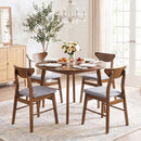 Upholstered Dining Chairs Set of 4 with Curved Backrest
