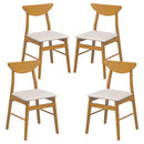 Upholstered Dining Chairs Set of 4 with Curved Backrest
