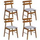 Upholstered Dining Chairs Set of 4 with Solid Wood Legs