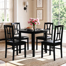 Wooden Dining Chairs Set of 4 with Padded Faux Leather Seats