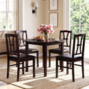 Wooden Dining Chairs Set of 4 with Padded Faux Leather Seats