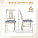 Set of 4 Wooden Upholstered Dining Chairs with High Curved Back