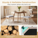 Set of 4 Wooden Upholstered Dining Chairs with High Curved Back