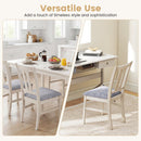Set of 4 Wooden Upholstered Dining Chairs with High Curved Back