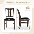 Set of 4 Wooden Upholstered Dining Chairs with High Curved Back
