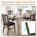 Set of 4 Wooden Upholstered Dining Chairs with High Curved Back
