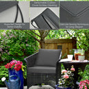 Deep Seat Chair Cushion Set of 6 with Rope Ties - Gray