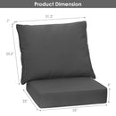 Deep Seat Chair Cushion Set of 6 with Rope Ties - Gray